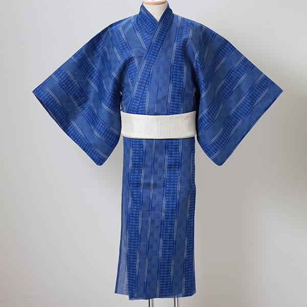 【セミオーダー浴衣】【日本製】1着で３つの印象を与える粋な青い浴衣