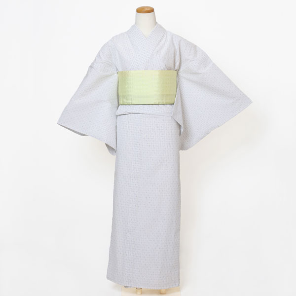 【仕立上り】【日本製】【浴衣単品】日傘越しの午後、白い浴衣で夏を歩く(女ゆかた/綿/Fサイズ)